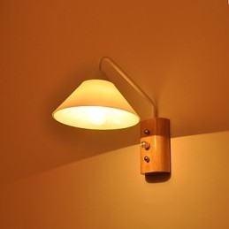 Lámpara de pared sencilla, lámpara de noche, lámpara de escritorio con pantalla de vidrio y madera maciza para dormitorio, tocador, sala de estar, habitación de bebé, dormitorio universitario, mesa de centro, librería