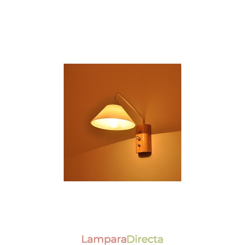 Lámpara de pared sencilla, lámpara de noche, lámpara de escritorio con pantalla de vidrio y madera maciza para dormitorio, tocador, sala de estar, habitación de bebé, dormitorio universitario, mesa de centro, librería