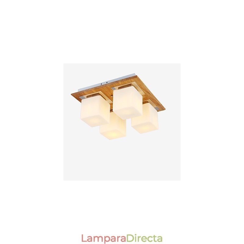 Lámpara empotrada estilo mini moderna contemporánea de madera y bambú