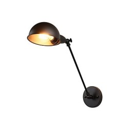 Lámpara de pared de acero pintado, estilo café americano negro, estilo retro, con sable de luz.