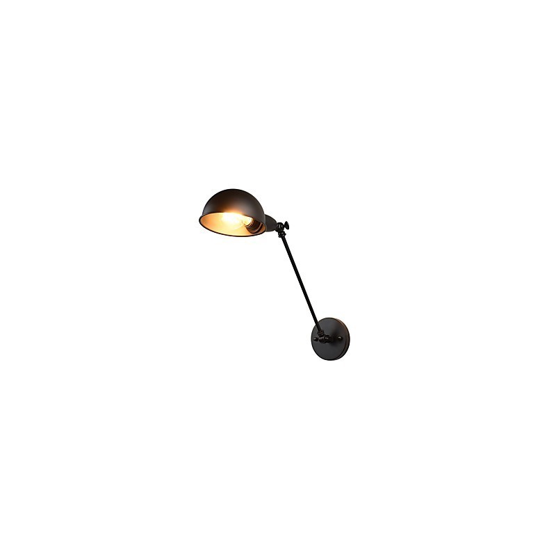 Lámpara de pared de acero pintado, estilo café americano negro, estilo retro, con sable de luz.