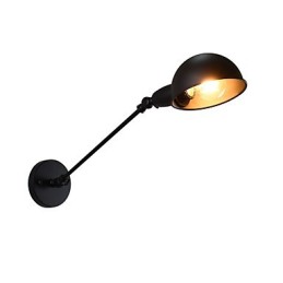 Lámpara de pared de acero pintado, estilo café americano negro, estilo retro, con sable de luz.