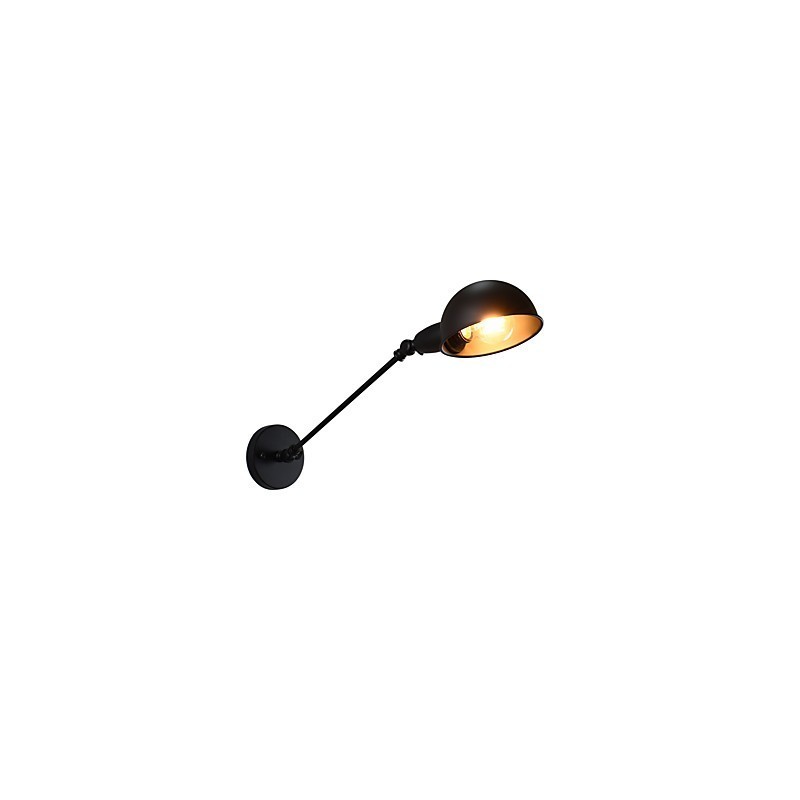 Lámpara de pared de acero pintado, estilo café americano negro, estilo retro, con sable de luz.