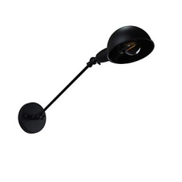 Lámpara de pared de acero pintado, estilo café americano negro, estilo retro, con sable de luz.