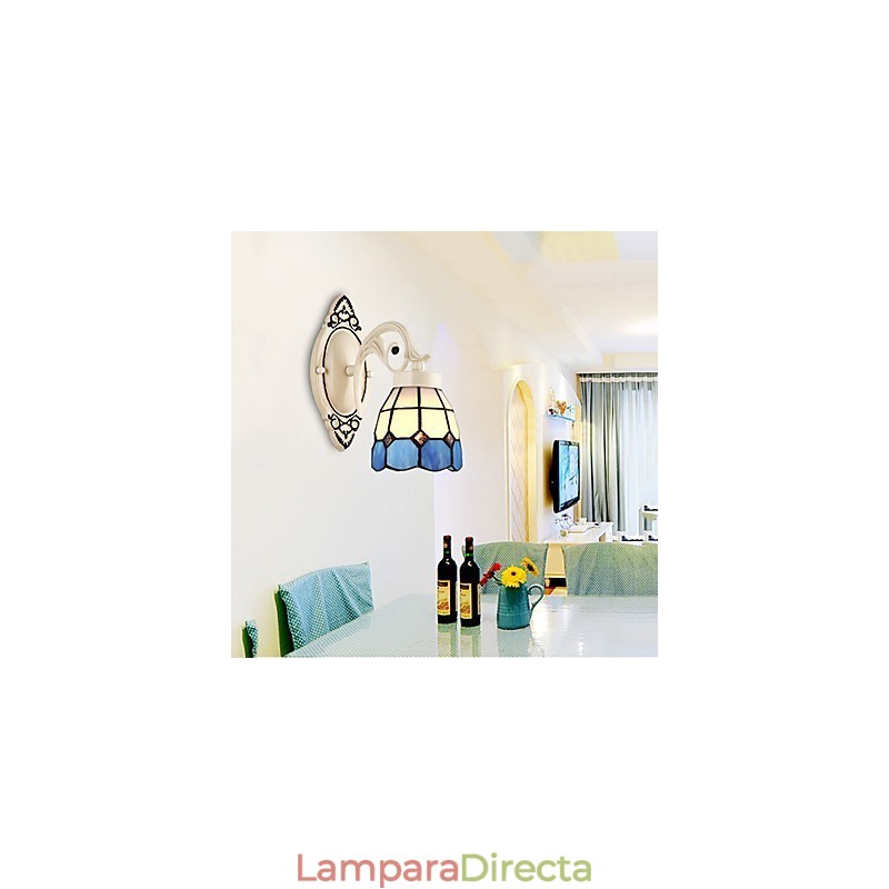 Apliques de pared con luz ambiental con pintura rústica tipo cabaña
