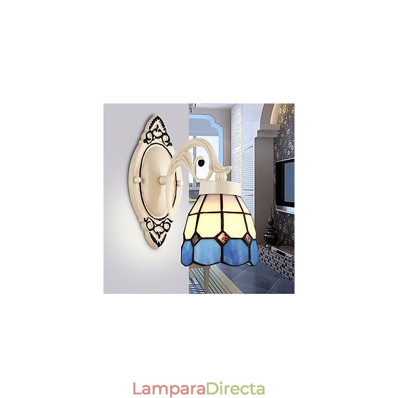 Apliques de pared con luz ambiental con pintura rústica tipo cabaña