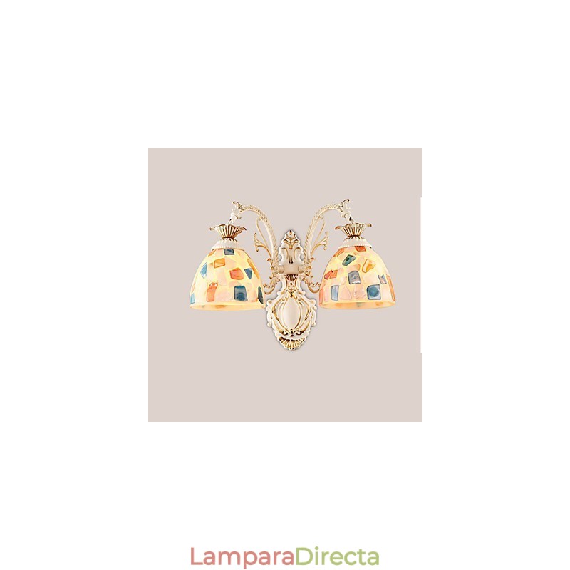 Apliques de pared con luz empotrada con pintura rústica tipo cabaña