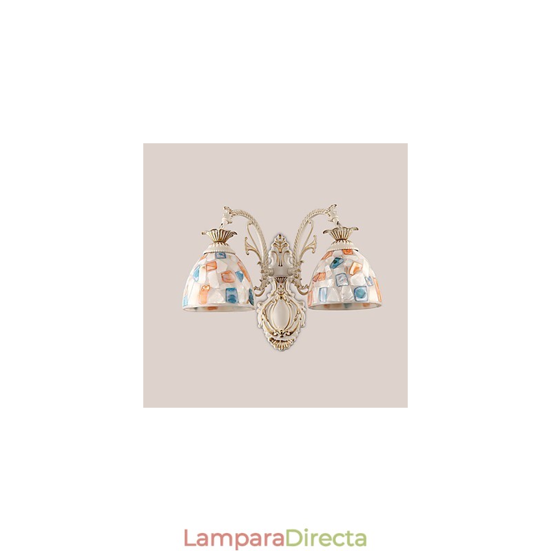 Apliques de pared con luz empotrada con pintura rústica tipo cabaña