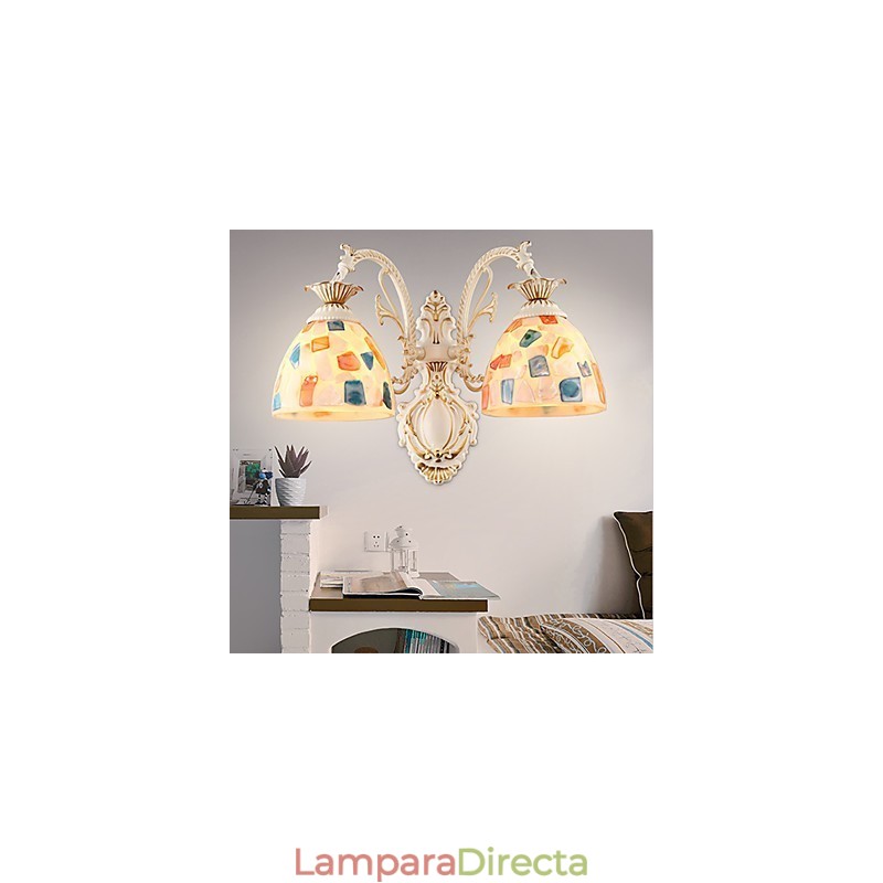 Apliques de pared con luz empotrada con pintura rústica tipo cabaña