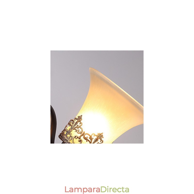 Lámpara de pared vintage de metal con vidrio y estilo campestre americano de una sola cabeza para comedor, sala de estar, entrada, vestíbulo, lámpara de pared decorativa
