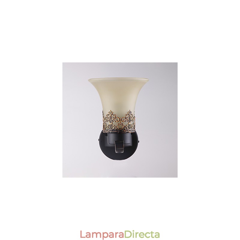 Lámpara de pared vintage de metal con vidrio y estilo campestre americano de una sola cabeza para comedor, sala de estar, entrada, vestíbulo, lámpara de pared decorativa