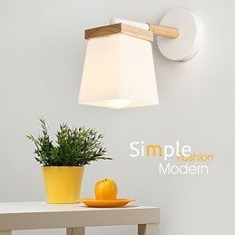 Lámpara de pared con pantalla de vidrio cuadrada para dormitorio, moderna, con luz ambiental, apliques de pared