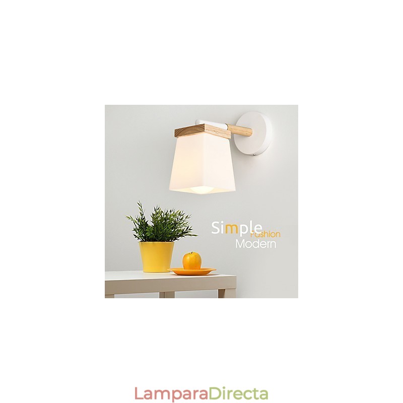 Lámpara de pared con pantalla de vidrio cuadrada para dormitorio, moderna, con luz ambiental, apliques de pared