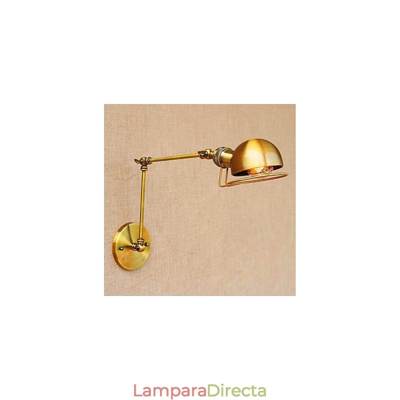 Lámpara de pared con luz ambiental y protección ocular con brazo oscilante estilo mini con pintura rústica vintage