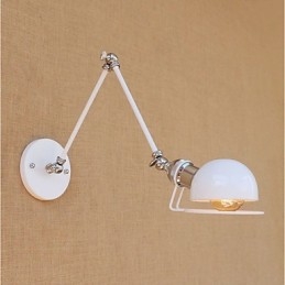 Lámpara de pared con luz ambiental y protección ocular con brazo oscilante estilo mini con pintura rústica vintage