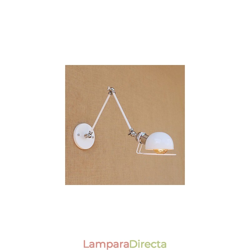 Lámpara de pared con luz ambiental y protección ocular con brazo oscilante estilo mini con pintura rústica vintage