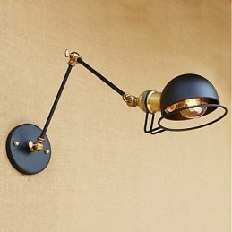 Lámpara de pared con luz ambiental y protección ocular con brazo oscilante estilo mini con pintura rústica vintage