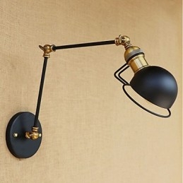 Lámpara de pared con luz ambiental y protección ocular con brazo oscilante estilo mini con pintura rústica vintage