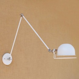 Aplique de pared con luz ambiental y protección ocular con brazo oscilante estilo mini, con pintura rústica vintage sencilla