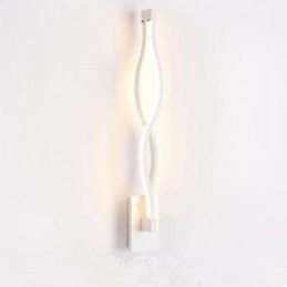 Lámpara de pared moderna y sencilla con diseño creativo para dormitorio, pasillo, sala de estar, TV, fondo, aluminio ondulado, espejo y faros.