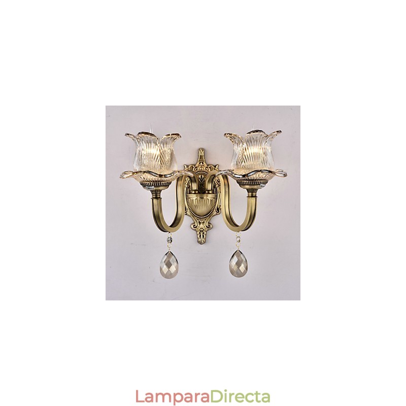 Aplique de pared estilo rústico de latón estilo Lodge para iluminación ascendente de estilo mini.