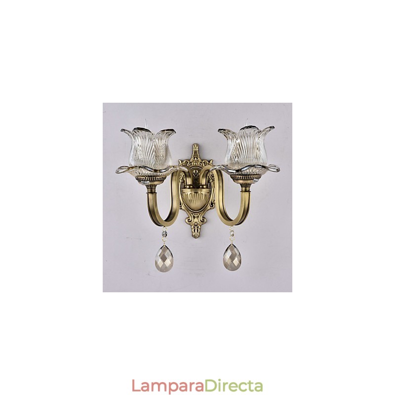 Aplique de pared estilo rústico de latón estilo Lodge para iluminación ascendente de estilo mini.