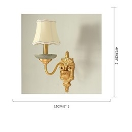 Aplique de pared de latón clásico, tradicional y de estilo campestre, ideal para iluminar desde arriba en estilo mini.