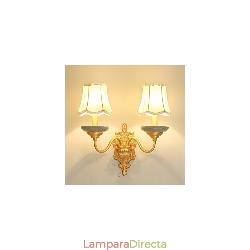 Aplique de pared de latón clásico tradicional de estilo campestre simple para apliques de pared de estilo mini, luz de pared de PU