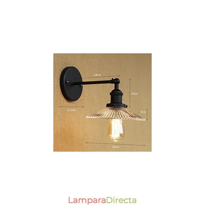 Apliques de pared con luz ambiental y protección ocular de estilo mini con pintura retro campestre