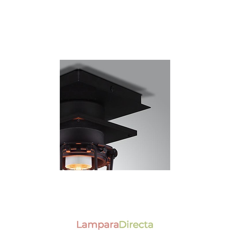 Lámpara de pared retro de hierro forjado de un solo cabezal, estilo antiguo, estilo loft americano, lámpara de techo vintage con jaulas pequeñas.
