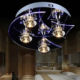 Lámpara de araña moderna de cristal para sala de estar, 4 luces