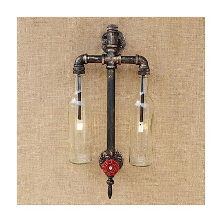Lámpara de pared con interruptor para restaurante, bar, hierro, pipa de agua, botella de vino, transparente Lámpara de pared con interruptor para restaurante, bar, hierro, pipa de agua, botella de vino, transparente