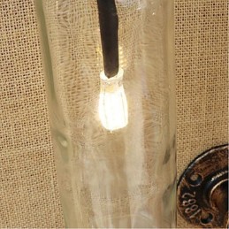 Lámpara de pared con interruptor para restaurante, bar, hierro, pipa de agua, botella de vino, transparente