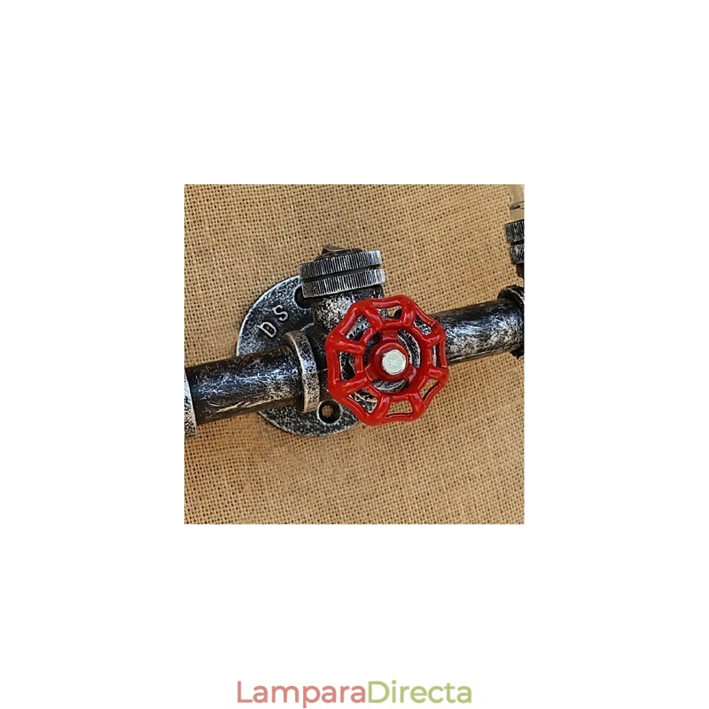 Lámpara de pared con interruptor de viento industrial retro para botella de agua