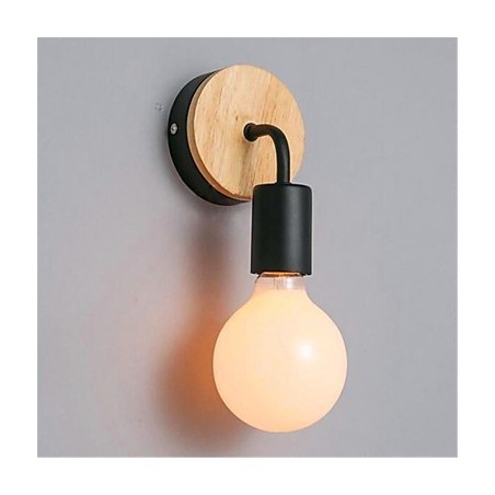 Lámpara de pared de hierro de madera con personalidad creativa minimalista moderna para pasillo, balcón, dormitorio y mesita de noche. Lámpara de pared de hierro de madera con personalidad creativa minimalista moderna para pasillo, balcón, dormitorio y mesita de noche.