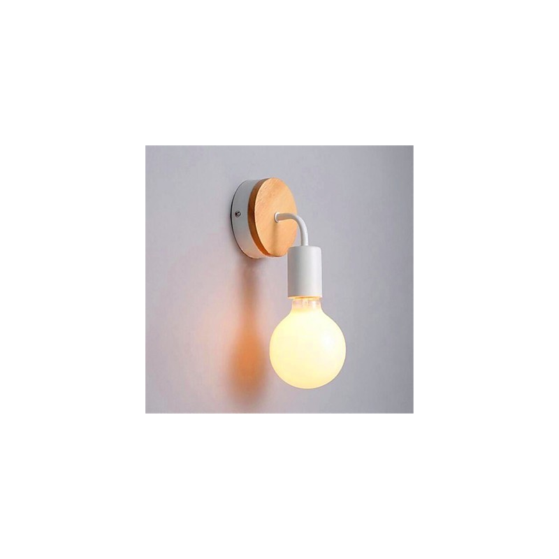 Lámpara de pared de hierro de madera con personalidad creativa minimalista moderna para pasillo, balcón, dormitorio y mesita de noche.