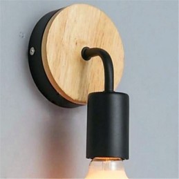 Lámpara de pared de hierro de madera con personalidad creativa minimalista moderna para pasillo, balcón, dormitorio y mesita de noche.