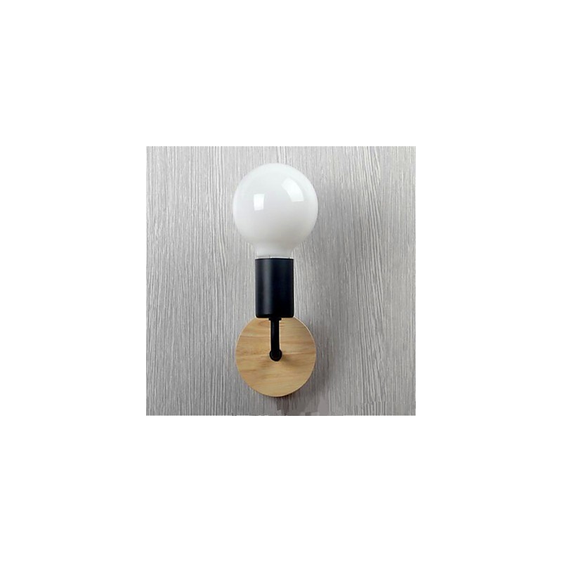 Lámpara de pared de hierro de madera con personalidad creativa minimalista moderna para pasillo, balcón, dormitorio y mesita de noche.