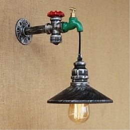 Apliques de pared con luz ambiental con pintura rústica tipo cabaña