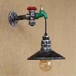 Apliques de pared con luz ambiental con pintura rústica tipo cabaña