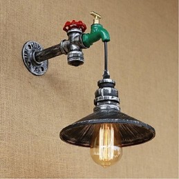 Apliques de pared con luz ambiental con pintura rústica tipo cabaña