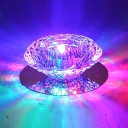 Lámpara de techo moderna de bajo consumo, lámpara de techo de cristal, lámpara con bombilla empotrada