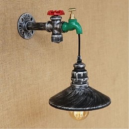 Apliques de pared con luz ambiental con pintura rústica tipo cabaña