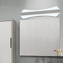 Lámpara de espejo de 10 W de alta calidad, luces de baño de acero inoxidable y acrílico, luces de pared, iluminación de maquillaje