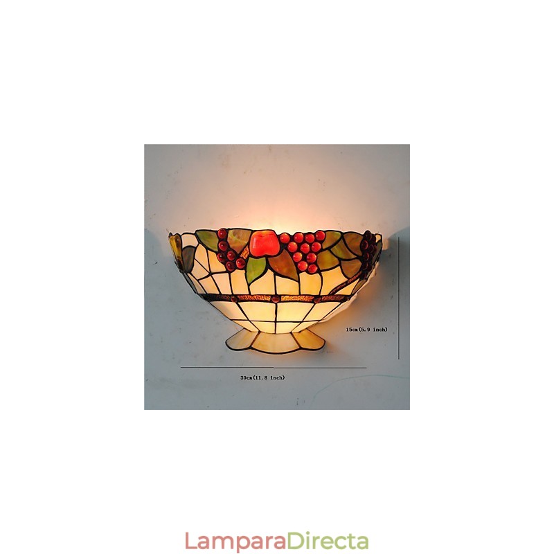 Lámparas de pared estilo retro campestre con pantalla de cristal para sala de estar, dormitorio, restaurante, cafetería, bar, apliques de pared