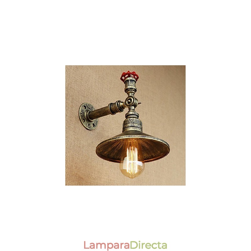 Apliques de pared con luz ambiental con pintura rústica tipo cabaña