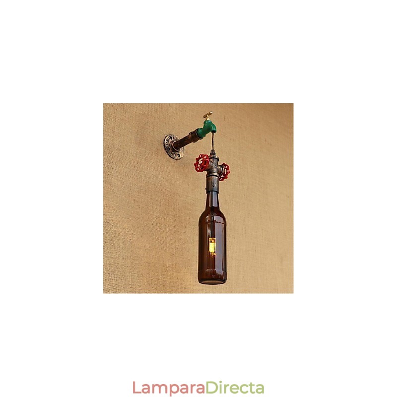 Lámpara de pared moderna y creativa con forma de botella.