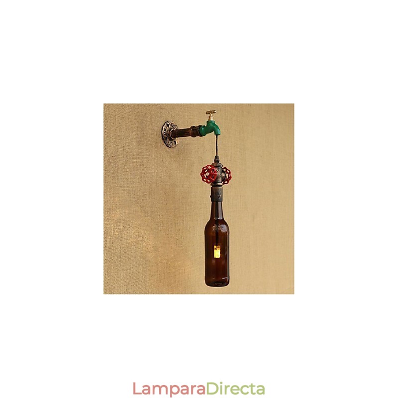 Lámpara de pared moderna y creativa con forma de botella.