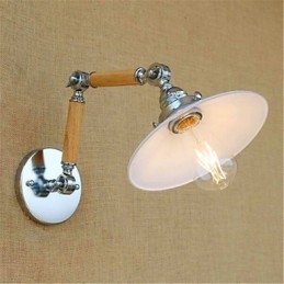 Lámpara de pared moderna y contemporánea con brazo oscilante, luz ambiental cromada.