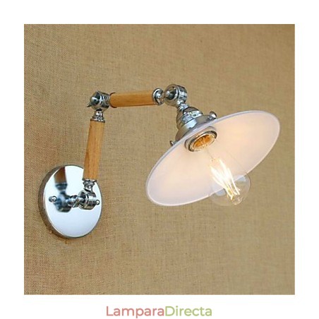 Lámpara de pared moderna y contemporánea con brazo oscilante, luz ambiental cromada. Lámpara de pared moderna y contemporánea con brazo oscilante, luz ambiental cromada.